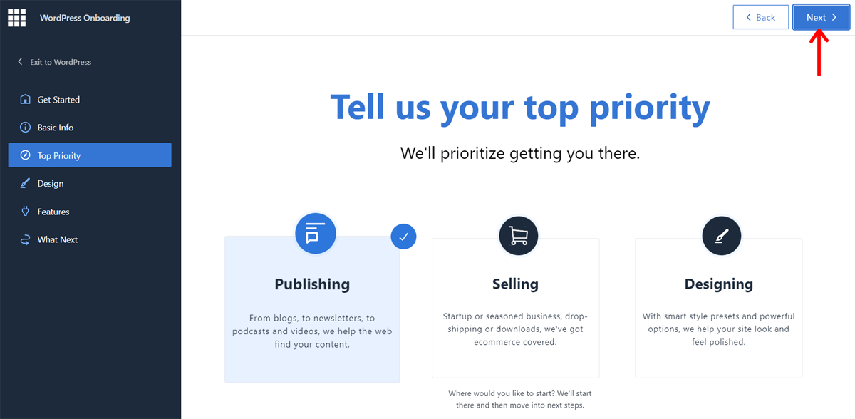 Add Your Site's Top Priority