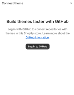 shopify github integration login page