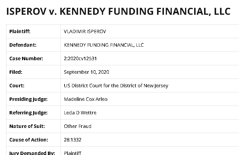 Kennedy Funding Financial lawsuits