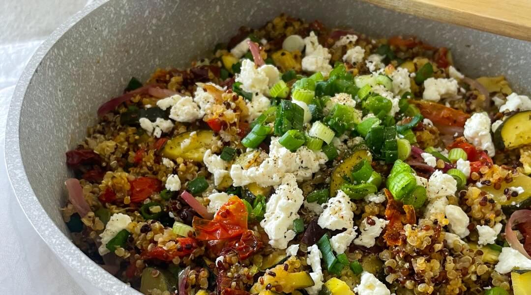 Mediterranean Quinoa and Edamame Casserole