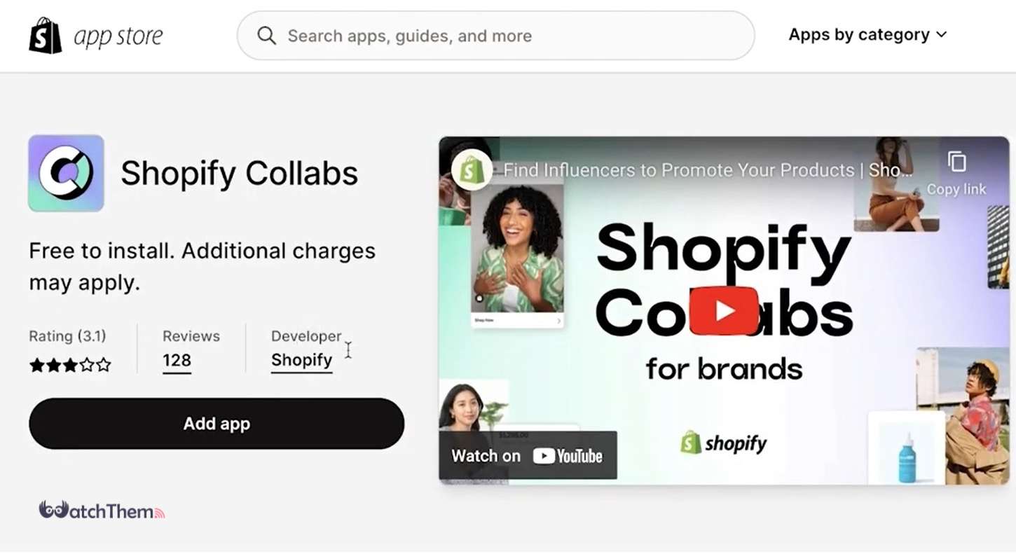 Installing Shopify Collabs through the Shopify App Store
