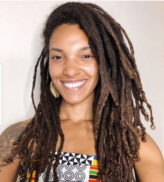 Picture of a lady wearing the gorgeous dreads style