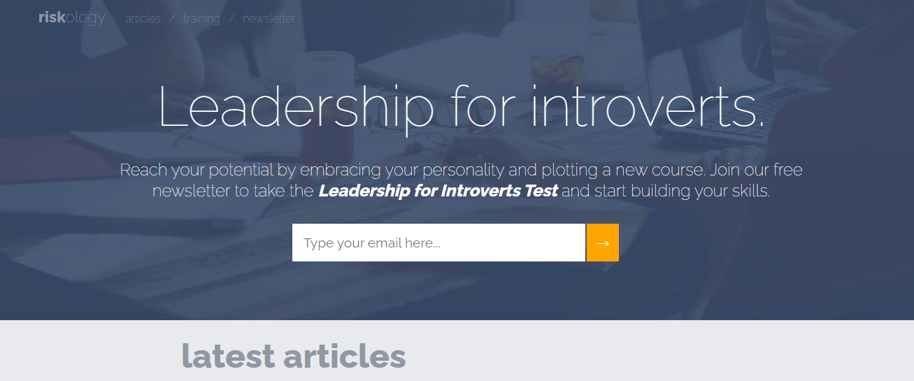 Riskology homepage - top examples of a personal blog