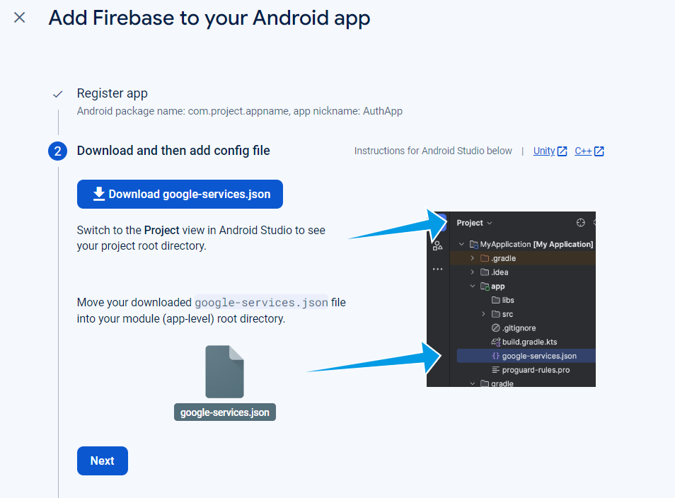 add firebase to your android app