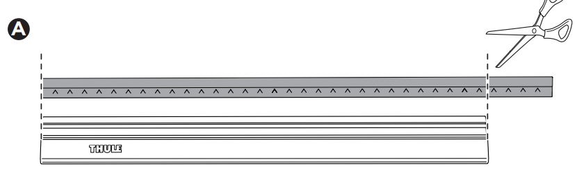 Đo và cắt gioăng cao su sao cho chiều dài của gioăng cao su bằng với chiều dài của thanh ngang.