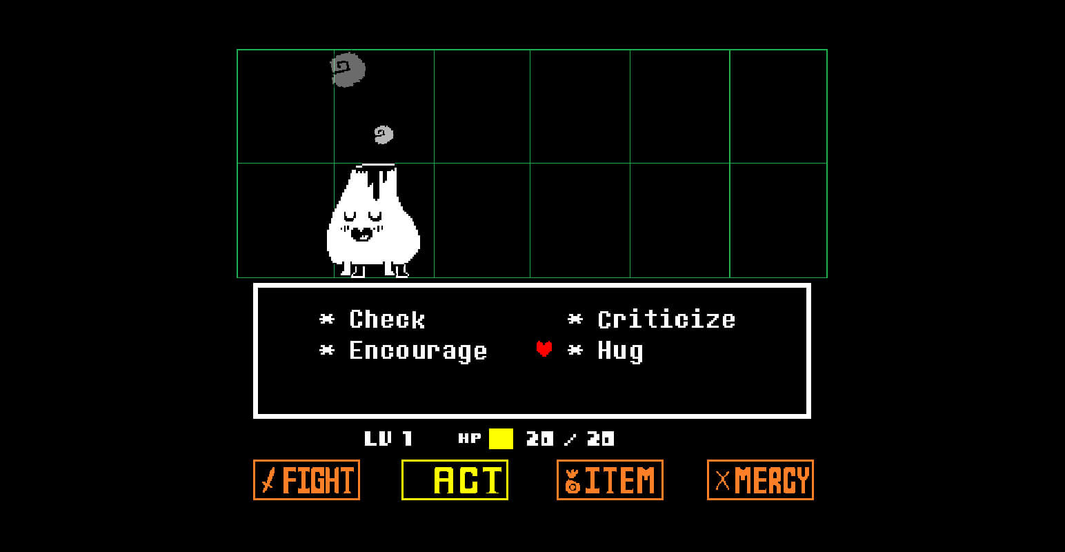 Screenshot of Undertale gameplay