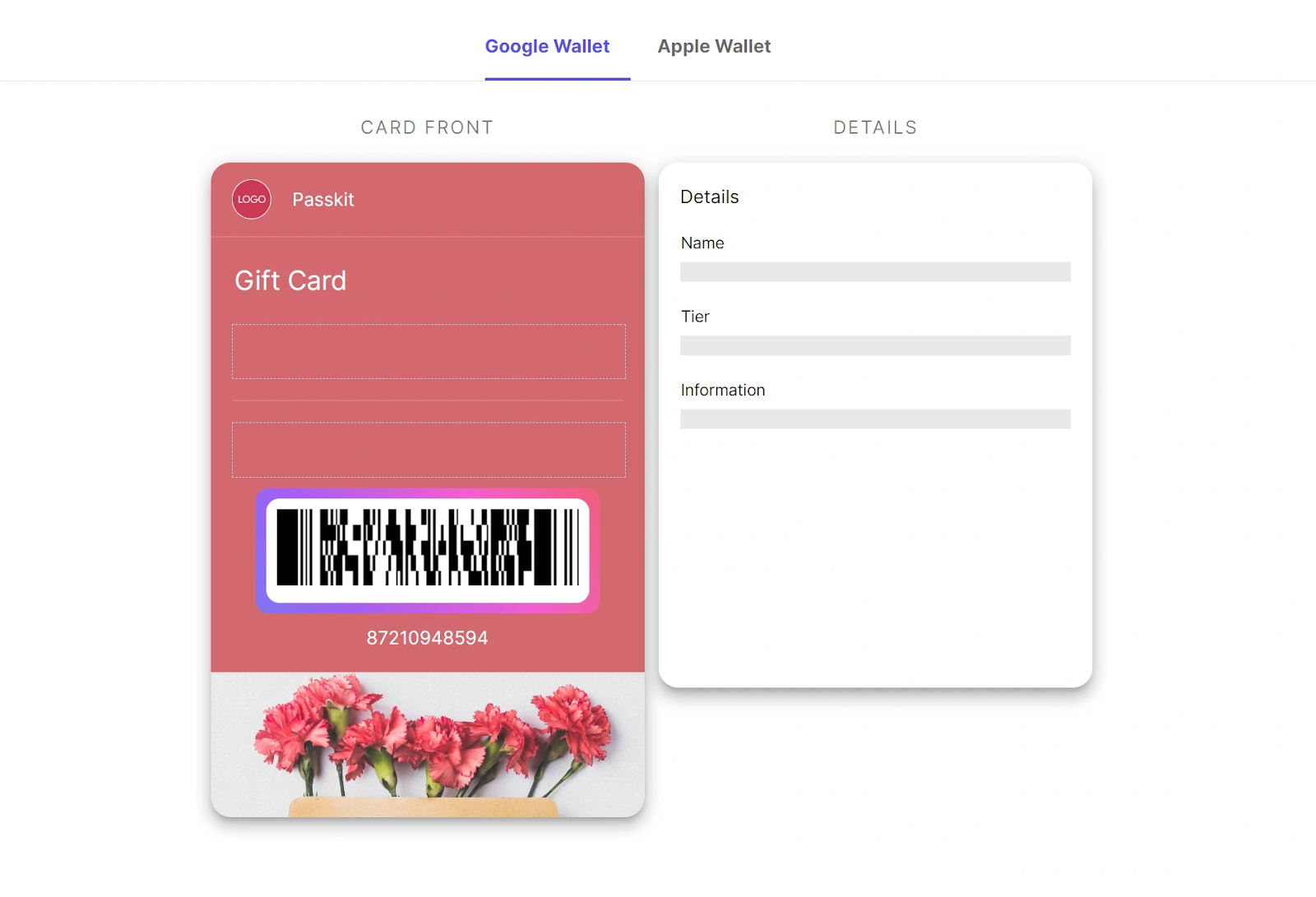 mobile wallet gift cards