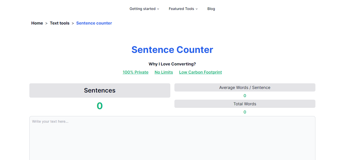 I Love Converting Sentence Counter