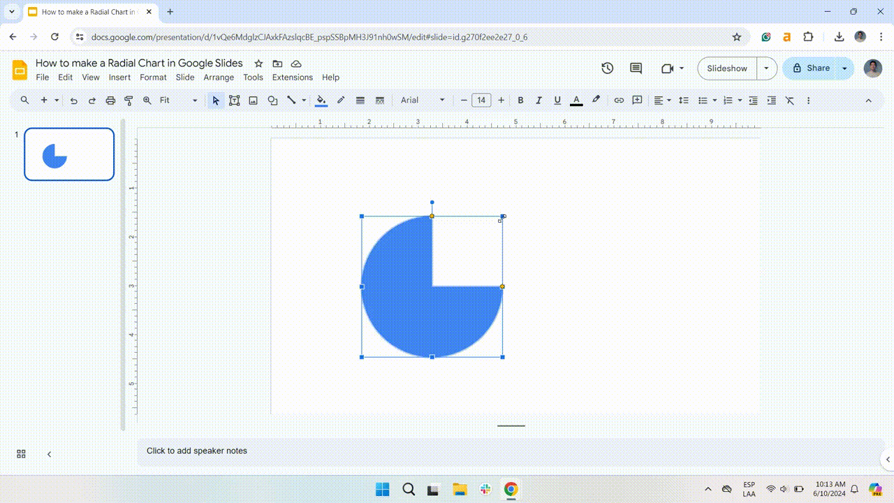 Resizing the pie chart