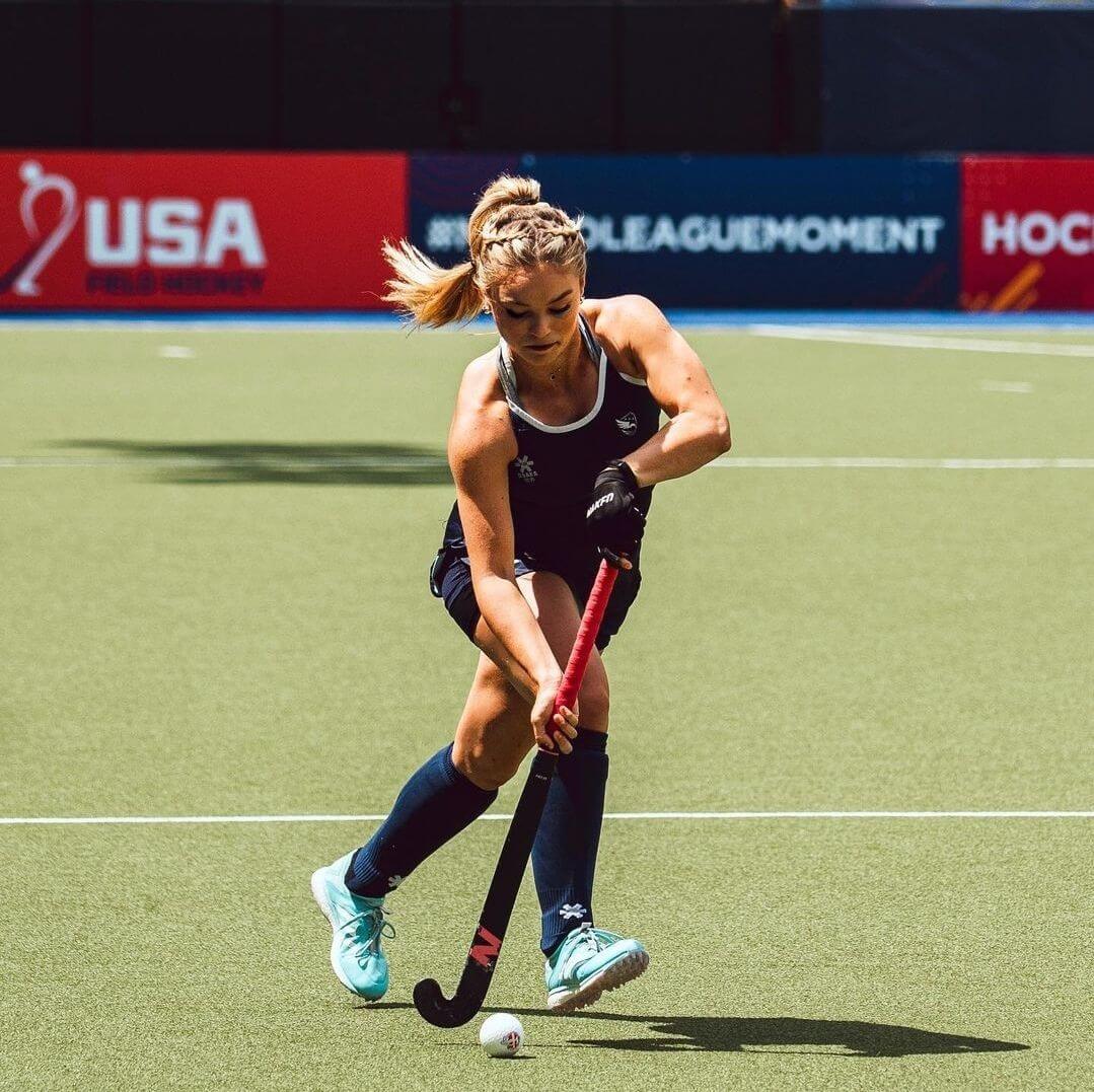 Professional field hockey player Julianna Tornetta during a game