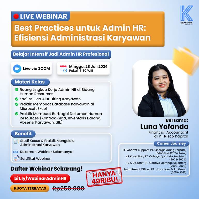 Live Webinar Online untuk Admin HR