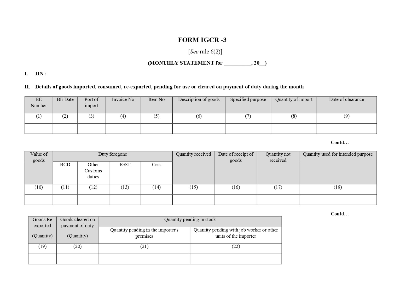 Image displaying Form IGCR-3 Rules