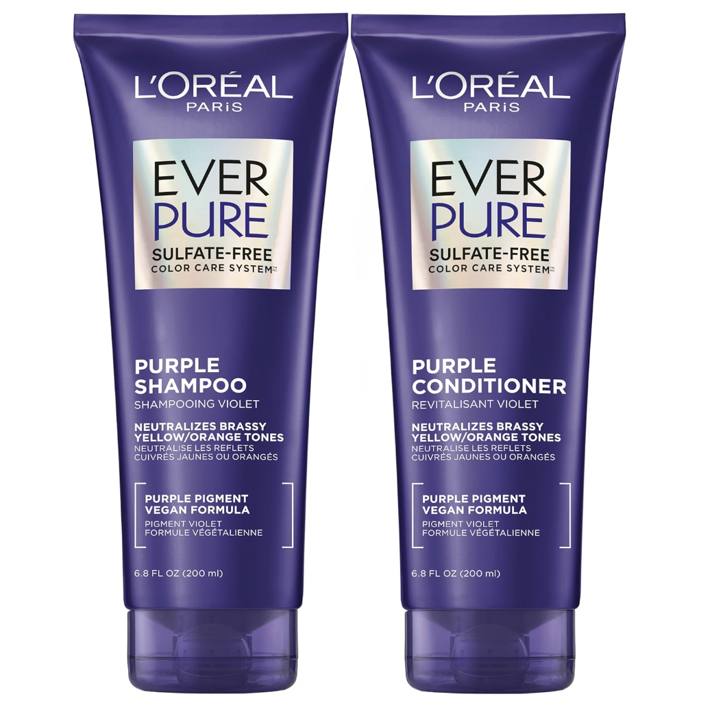 L’Oreal Paris EverPure Sulfate Free Brass Toning Purple Shampoo and Conditioner 