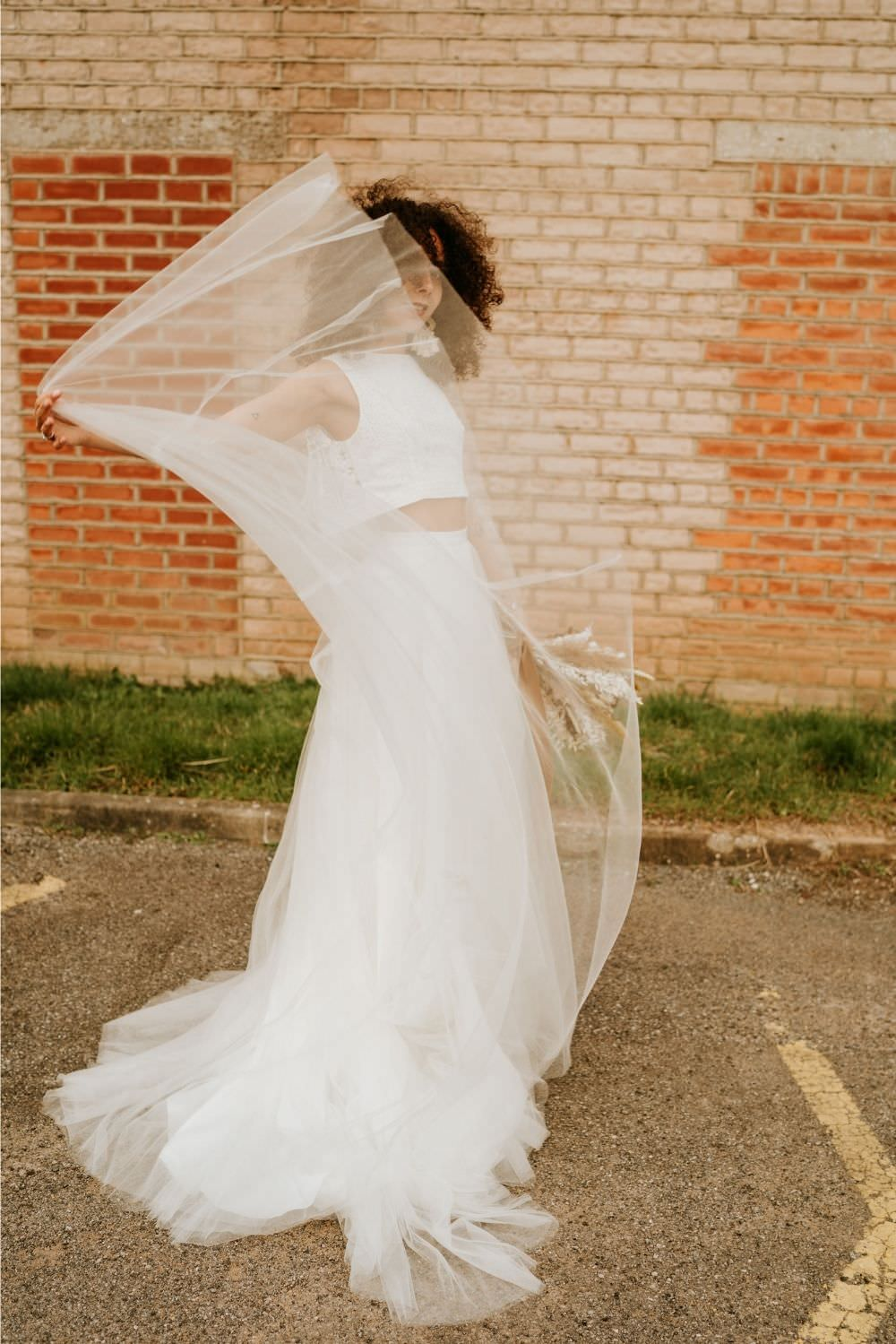 two piece tulle wedding dress skirt by Shikoba Bride perfect for hiking elopement