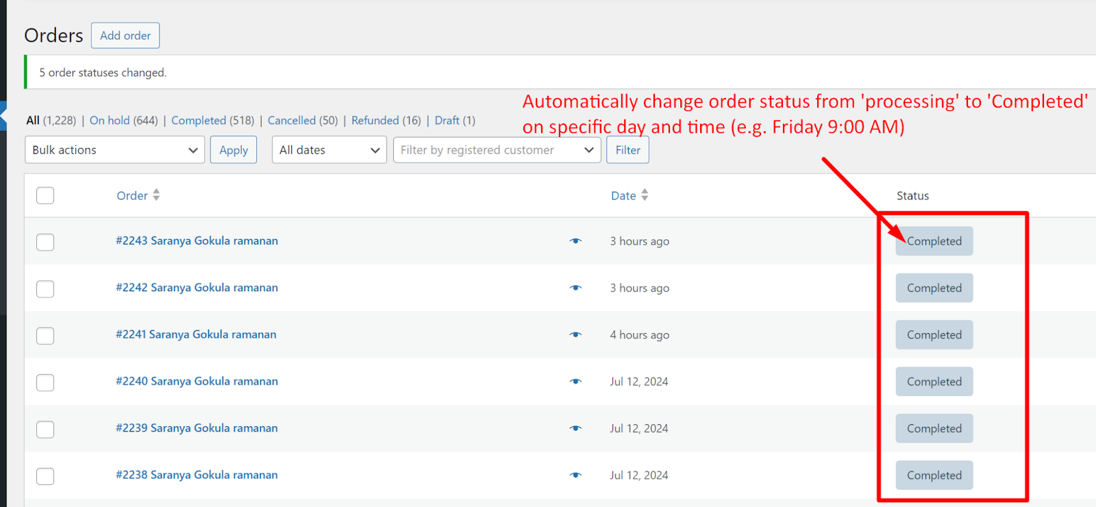 How to Automatically Update Order Status Based on Set Day and Time in WooCommerce? - Tyche Softwares