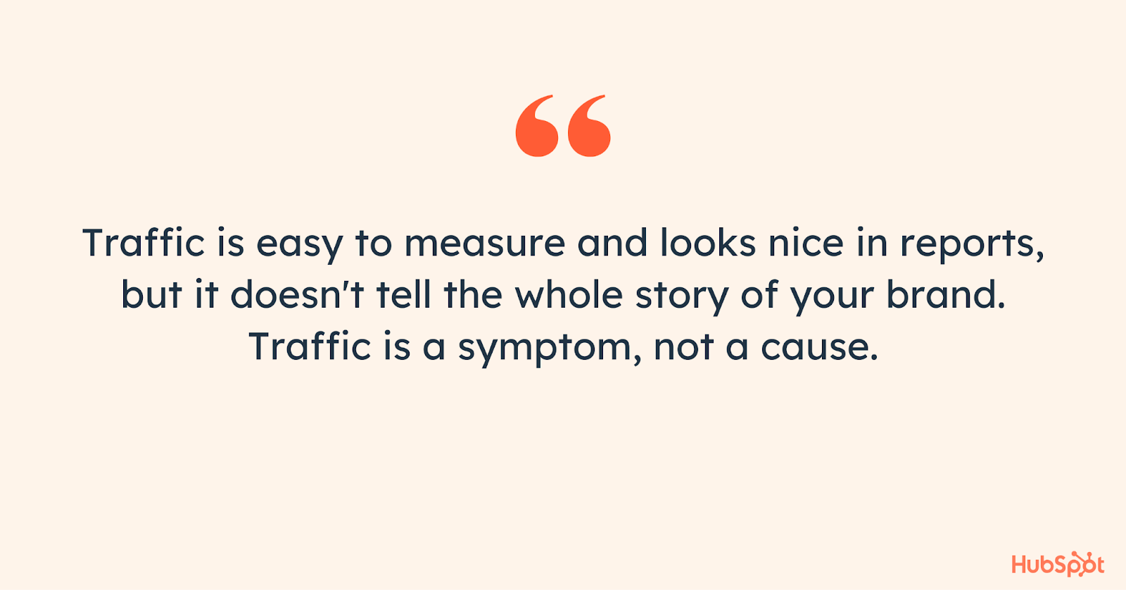 Quote from post about traffic not being the post important metric