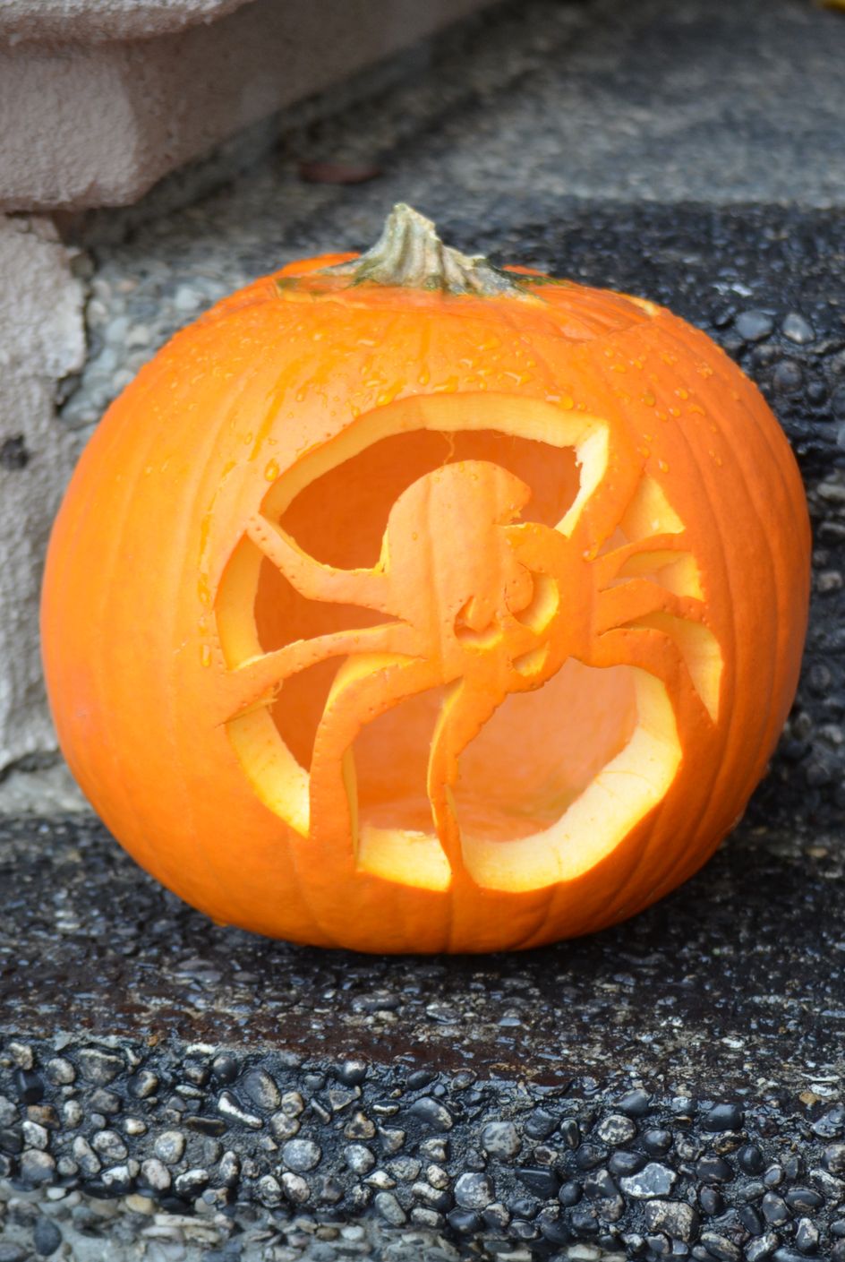 close up of jack o lantern on street,canada