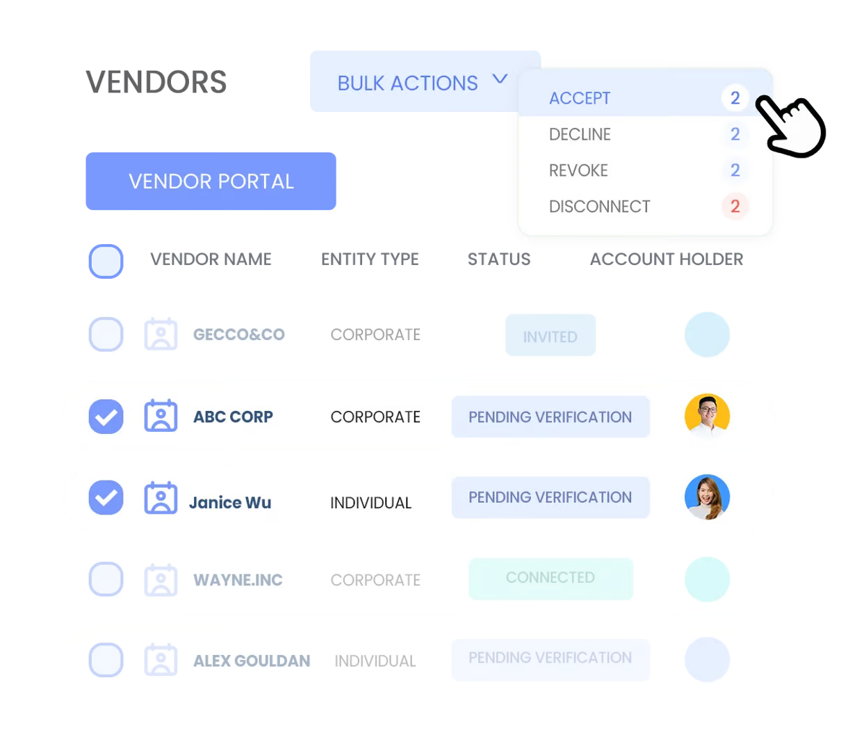 Manage Vendors in a Single View