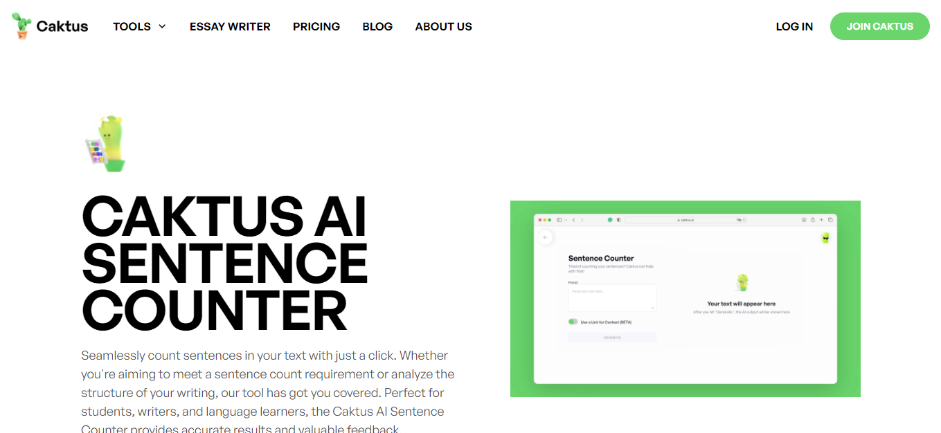 Caktus.ai Sentence Counter