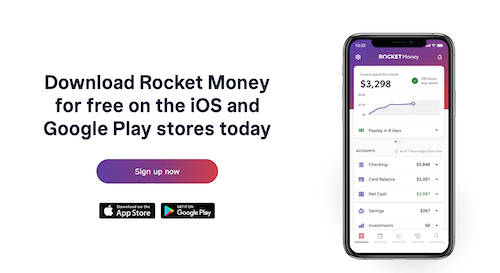 The Rocket Money app showing progress toward saving goals. 