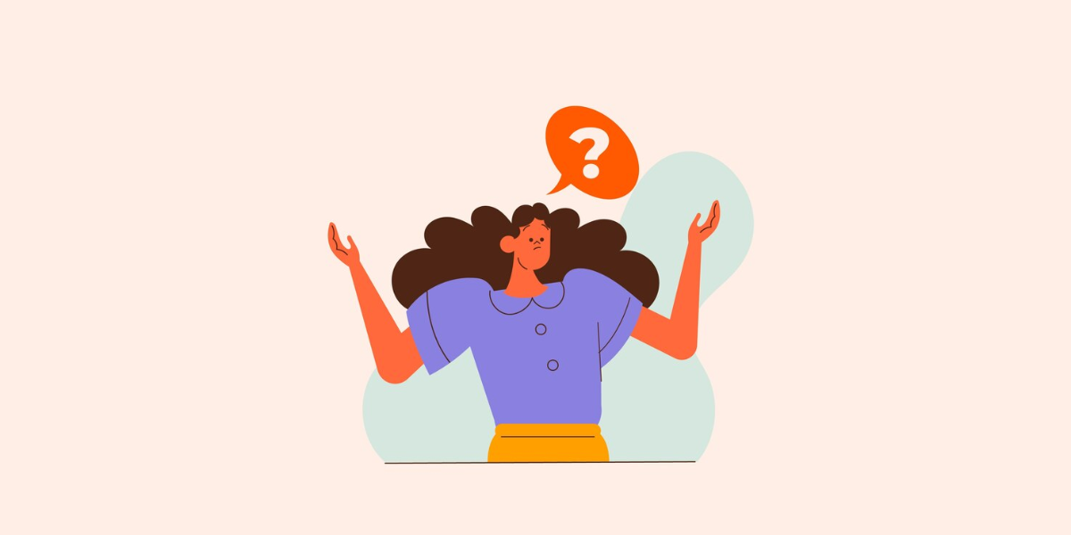 Illustration of a girl wondering why use a free QR Code generator without sign up.