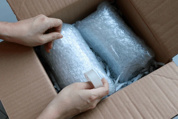 shipment wrapped with proper cushioning material