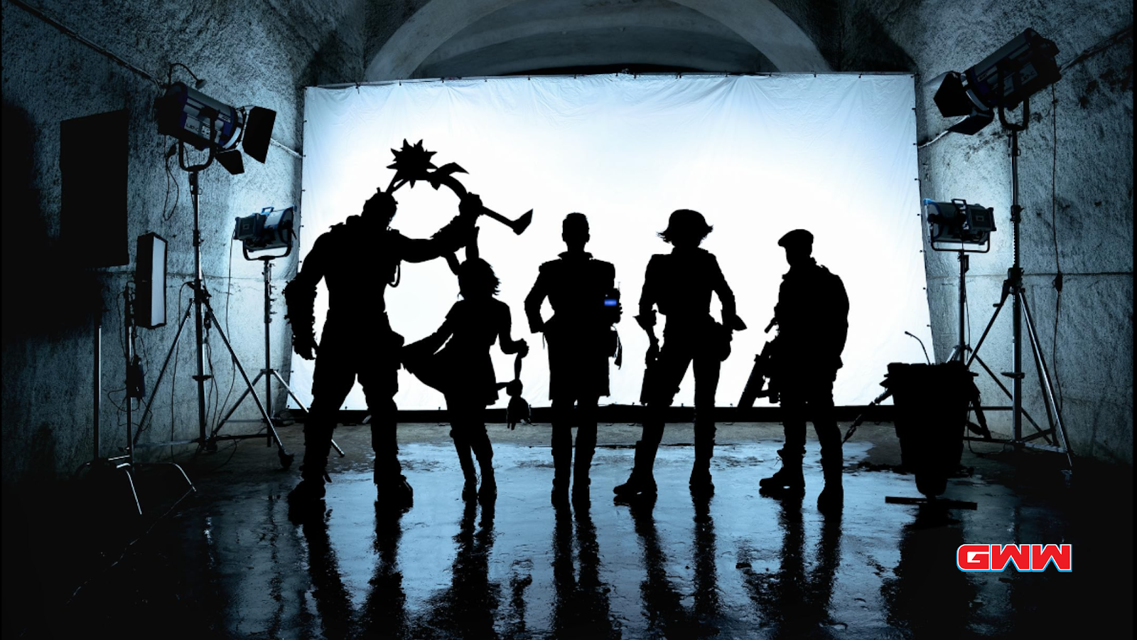 Silhouettes of main cast of Borderlands, Borderlands movie release date 