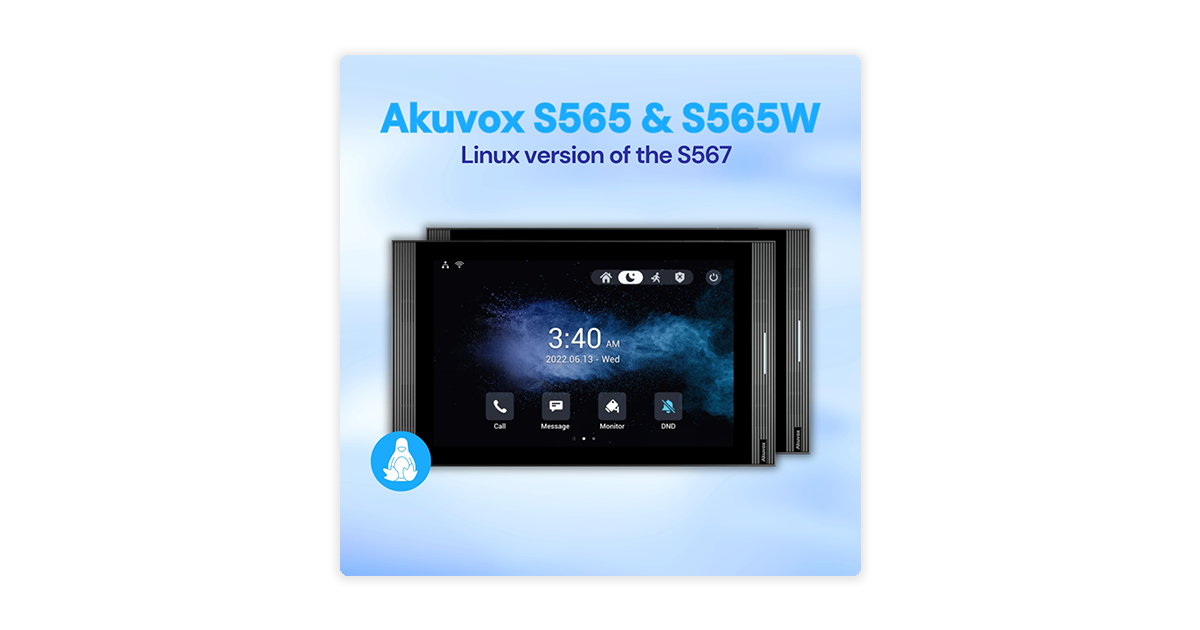 Akuvox S565 and S565W indoor monitor in black intercom system