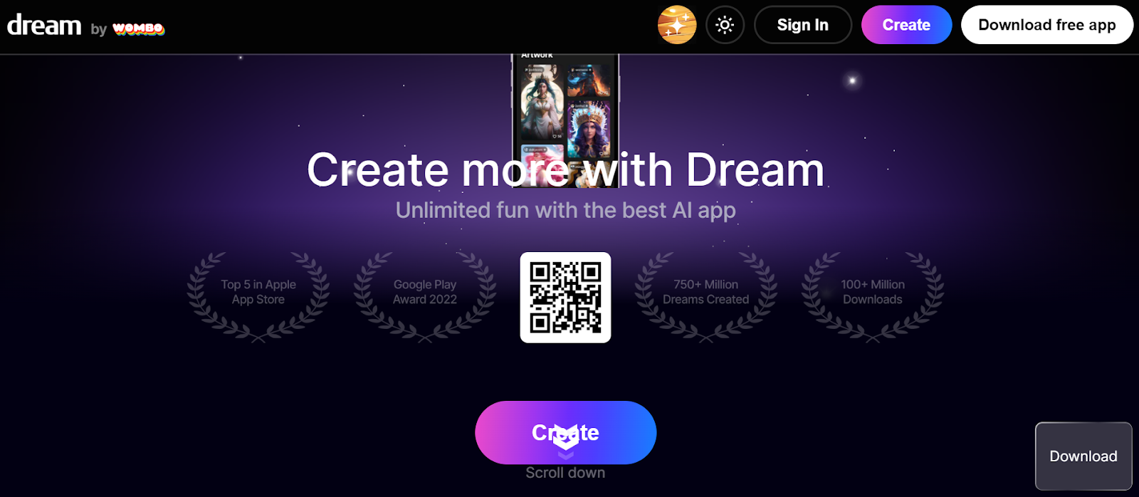 dream by wombo ai powered art generator