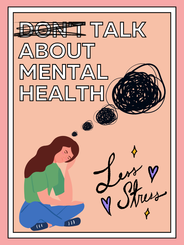 Infographic on mental health awareness, promoting open discussions and reducing stress related to GAD