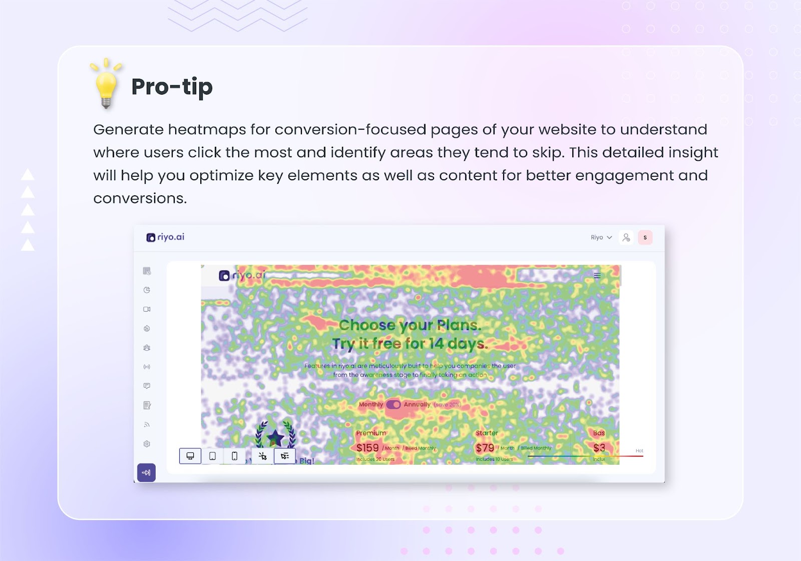 Generate Heatmap for conversion-focused page