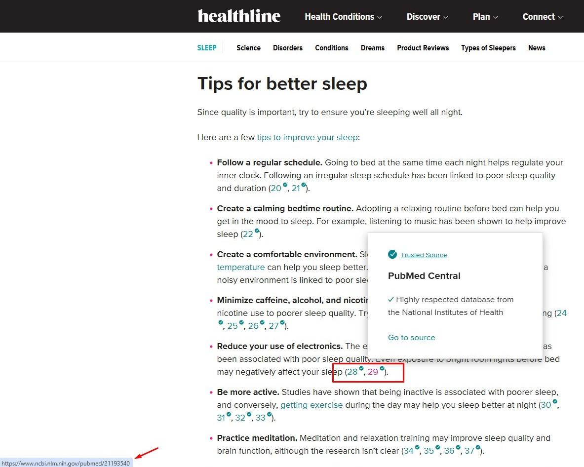 A screenshot of a healthline

Description automatically generated