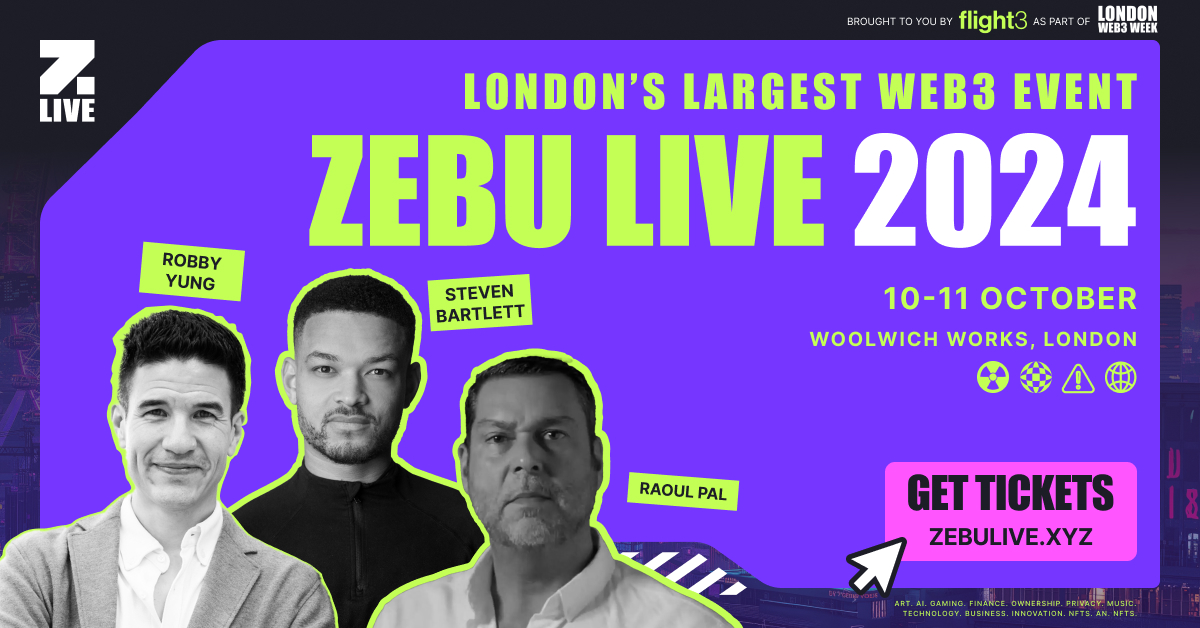 Zebu Live 2024: The UK’s Premier Web3 Conference Returns with Steven Bartlett, Coinbase, Solana, and More