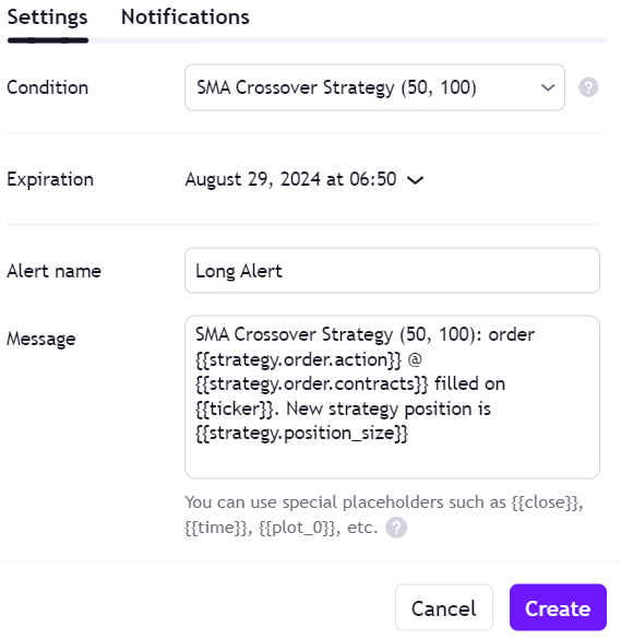 Create alert