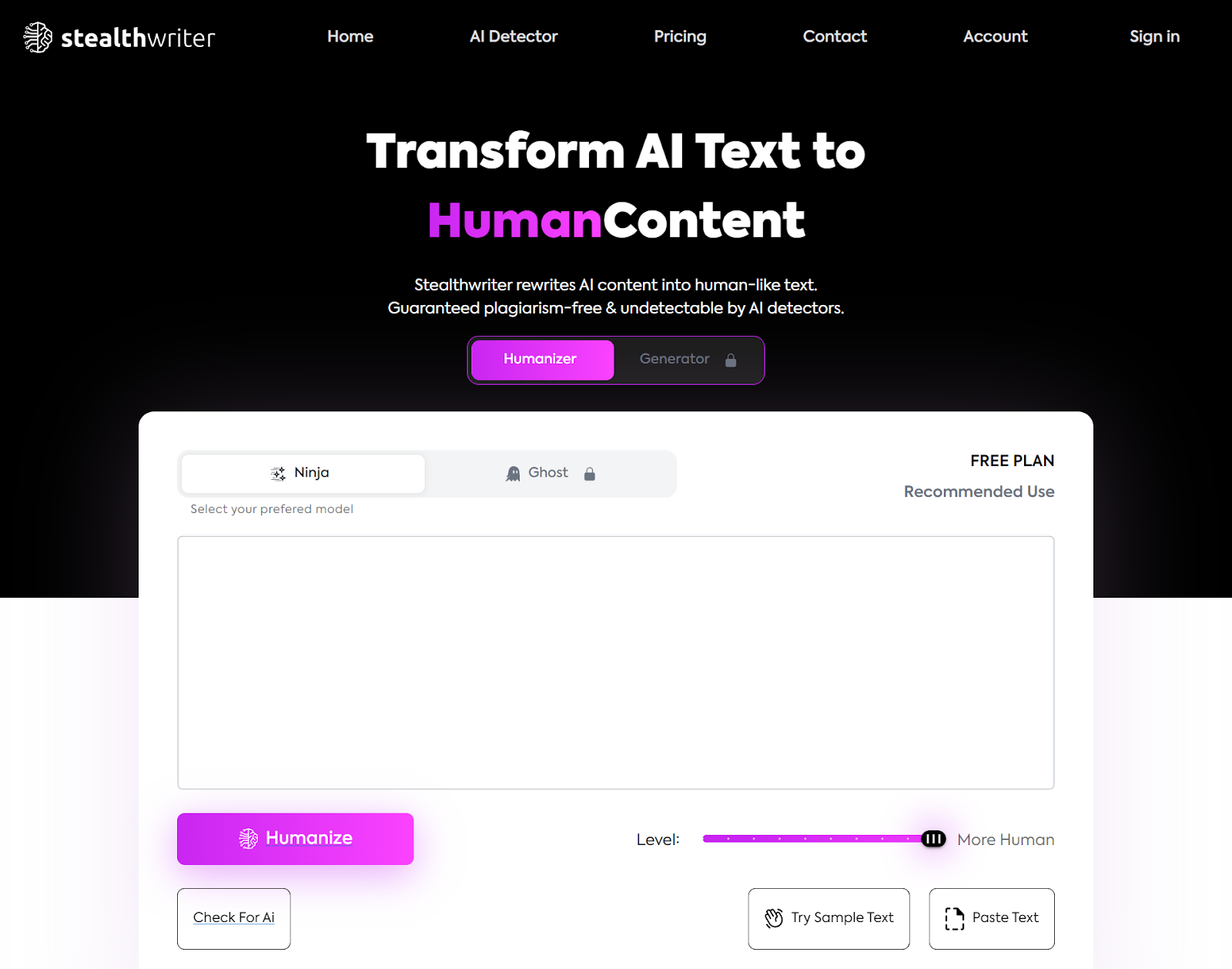 AI to Human Text Converter "Stealthwriter"