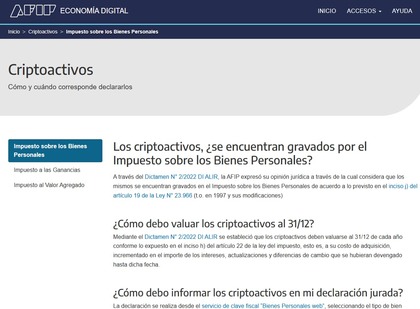 FAQs AFIP criptomonedas