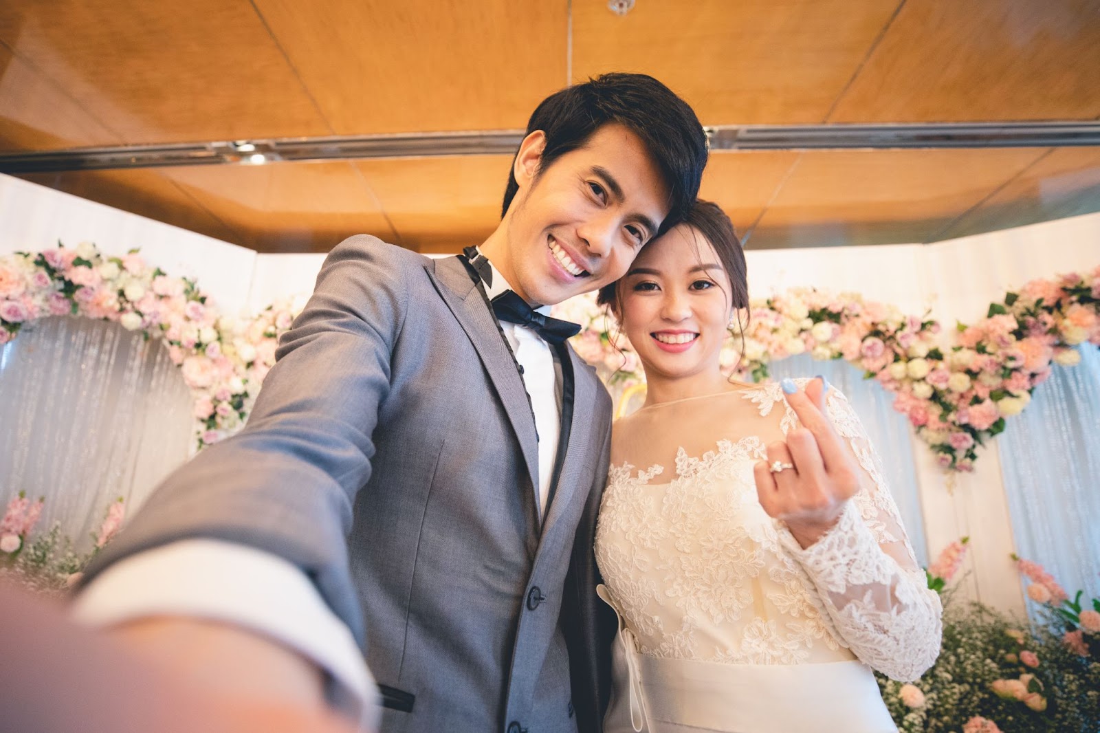 bride groom selfie