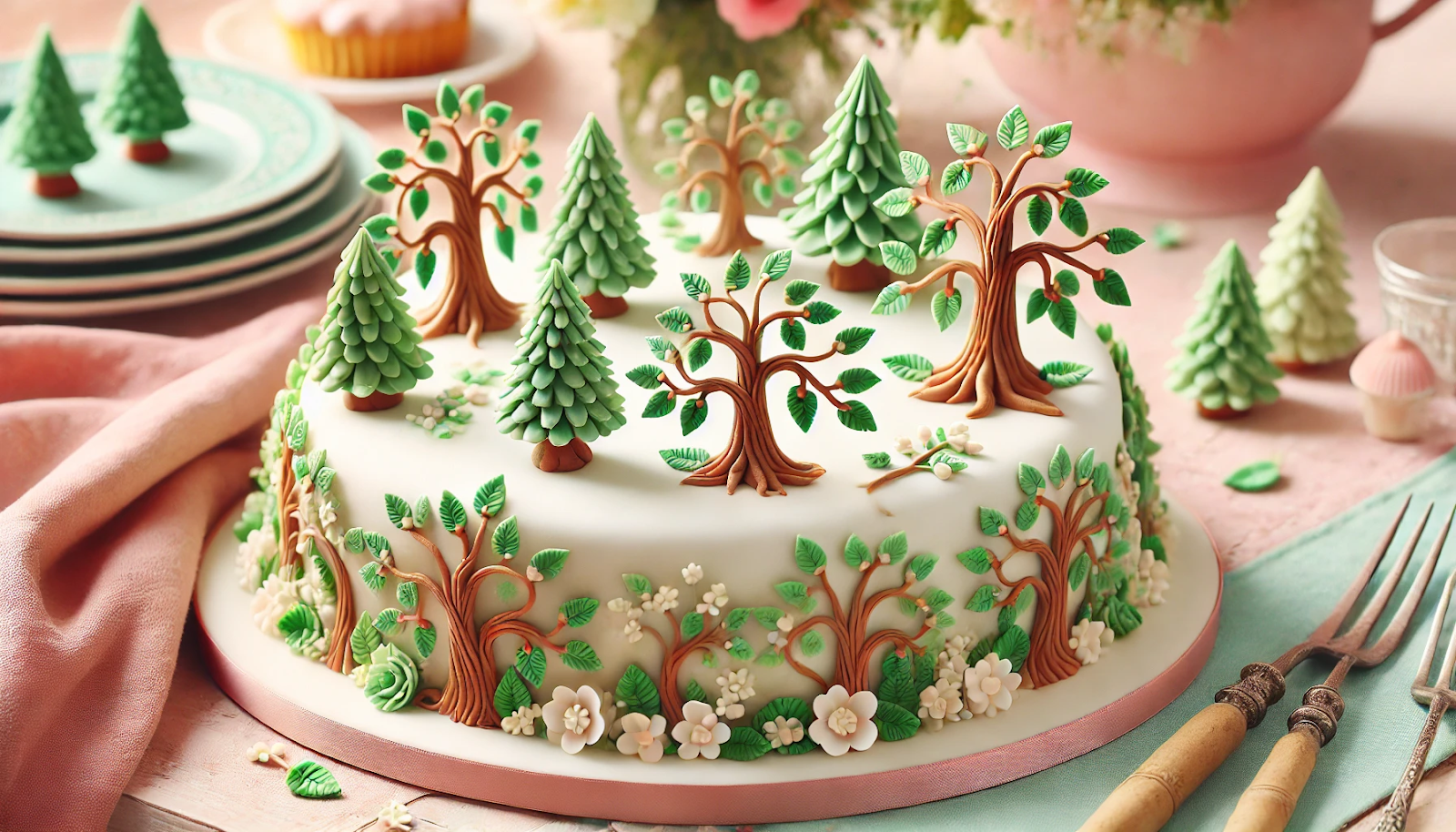 #3 Marzipan Tree Cake Decorations