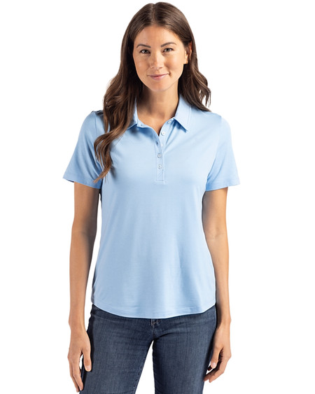 Cutter & Buck Coastline Epic Comfort Eco Recycled Womens Polo in Atlas Light Blue