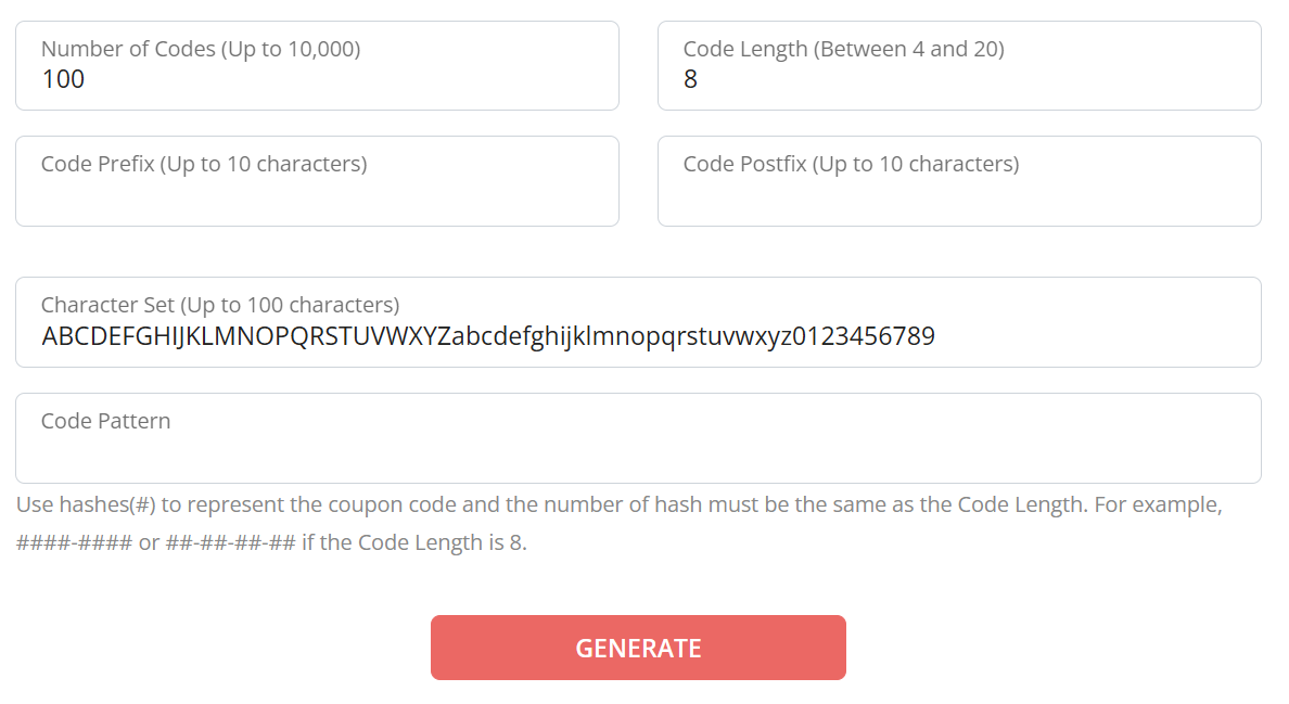 Coupon Codes Generator