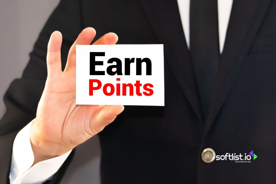 Hand holding a card with "Earn Points" text.