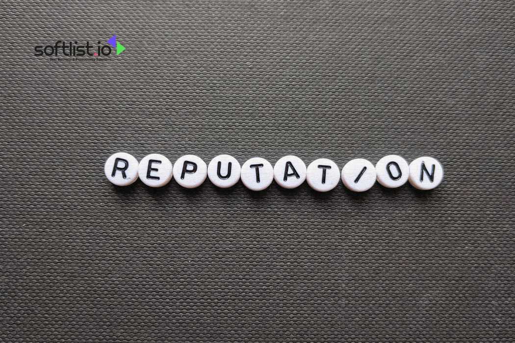 Word "Reputation" spelled out with white letter beads on a textured surface