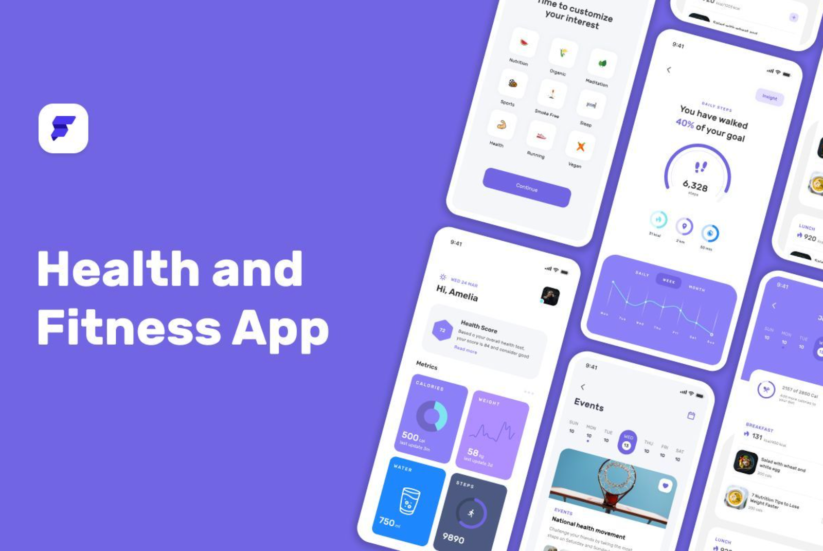 1. Health & Fitness App Template