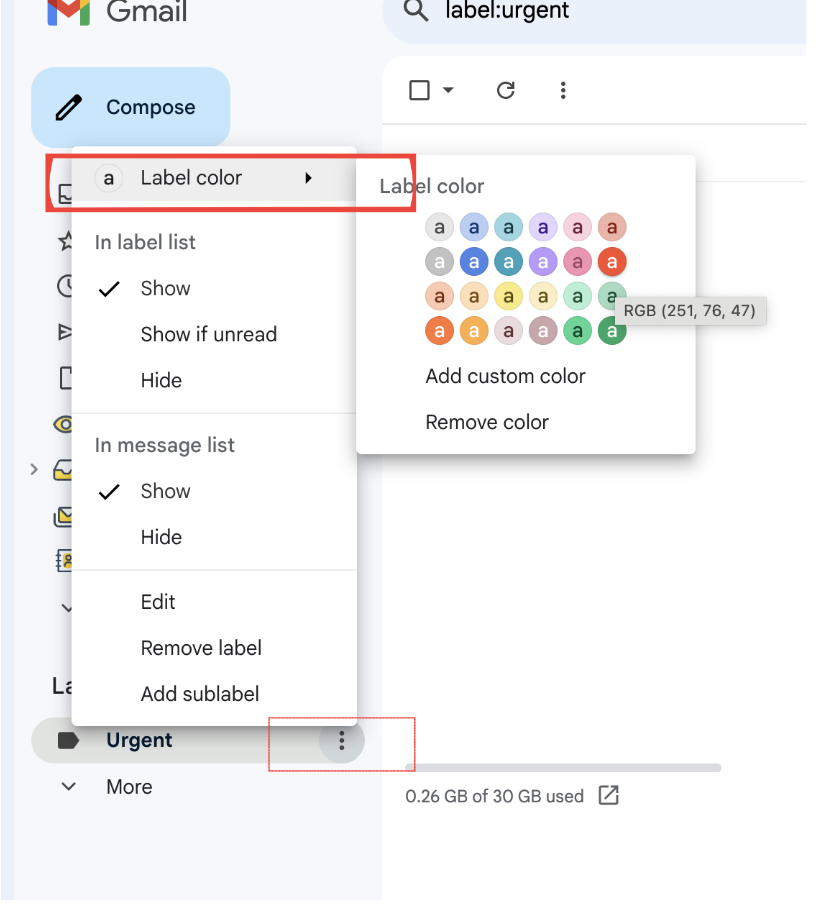 adding colour codes to the labels