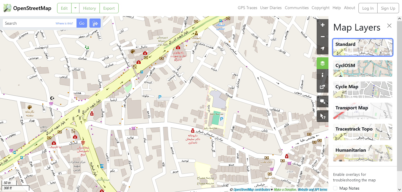  سرویس نقشه OpenStreetMap