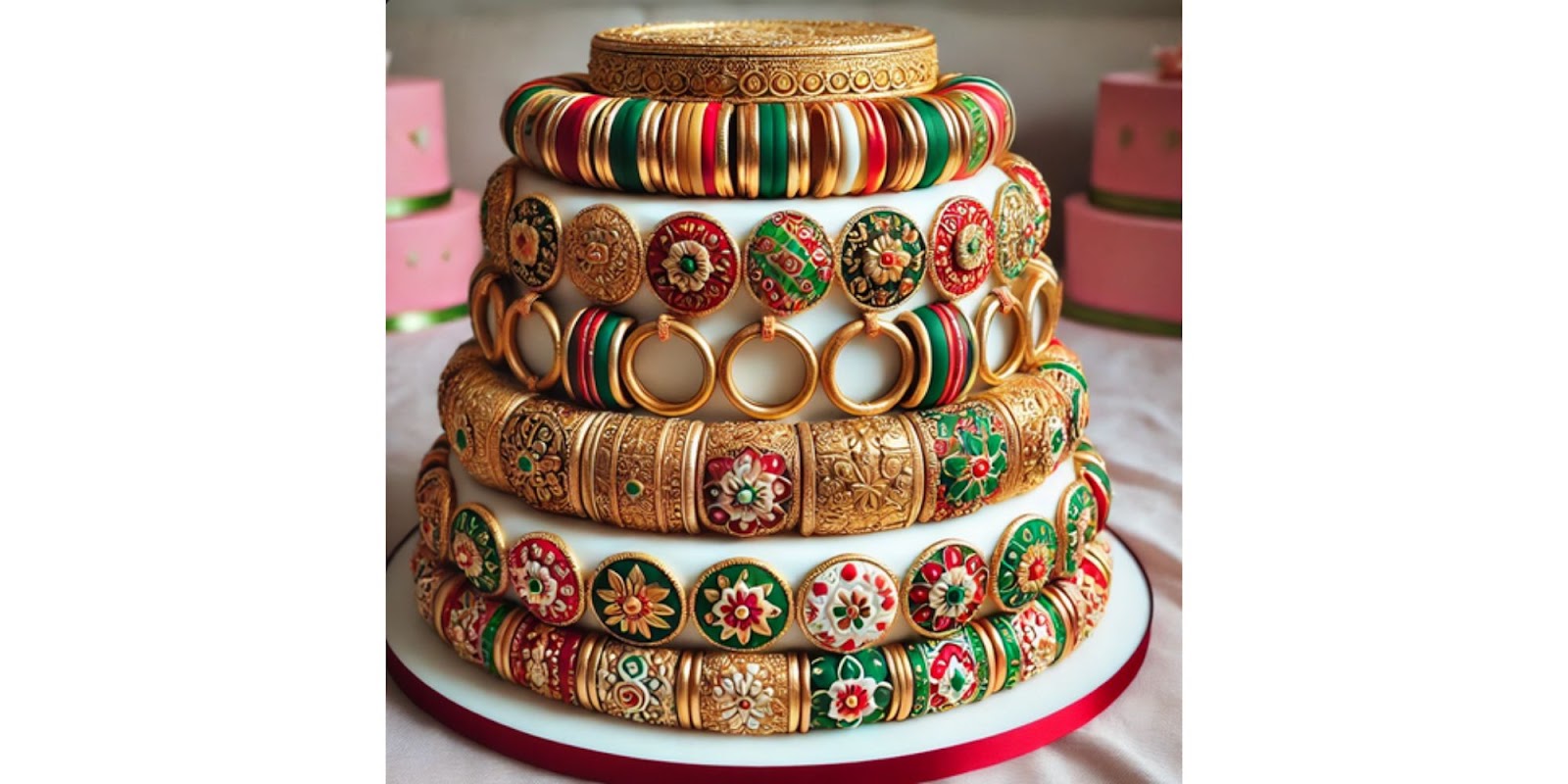 The Concept of a Bangle Ceremony in South Indian Style for Cake Decor