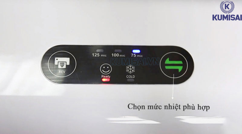 Chọn mức nhiệt cho tài liệu cần ép