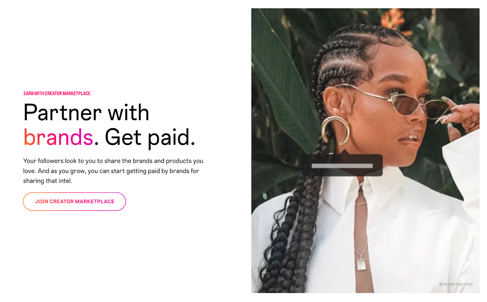 make money on instagram with Creator Marketplace