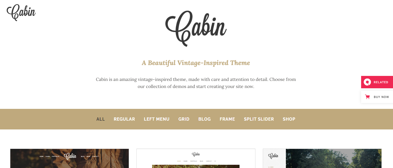 Cabin aesthetic blog theme