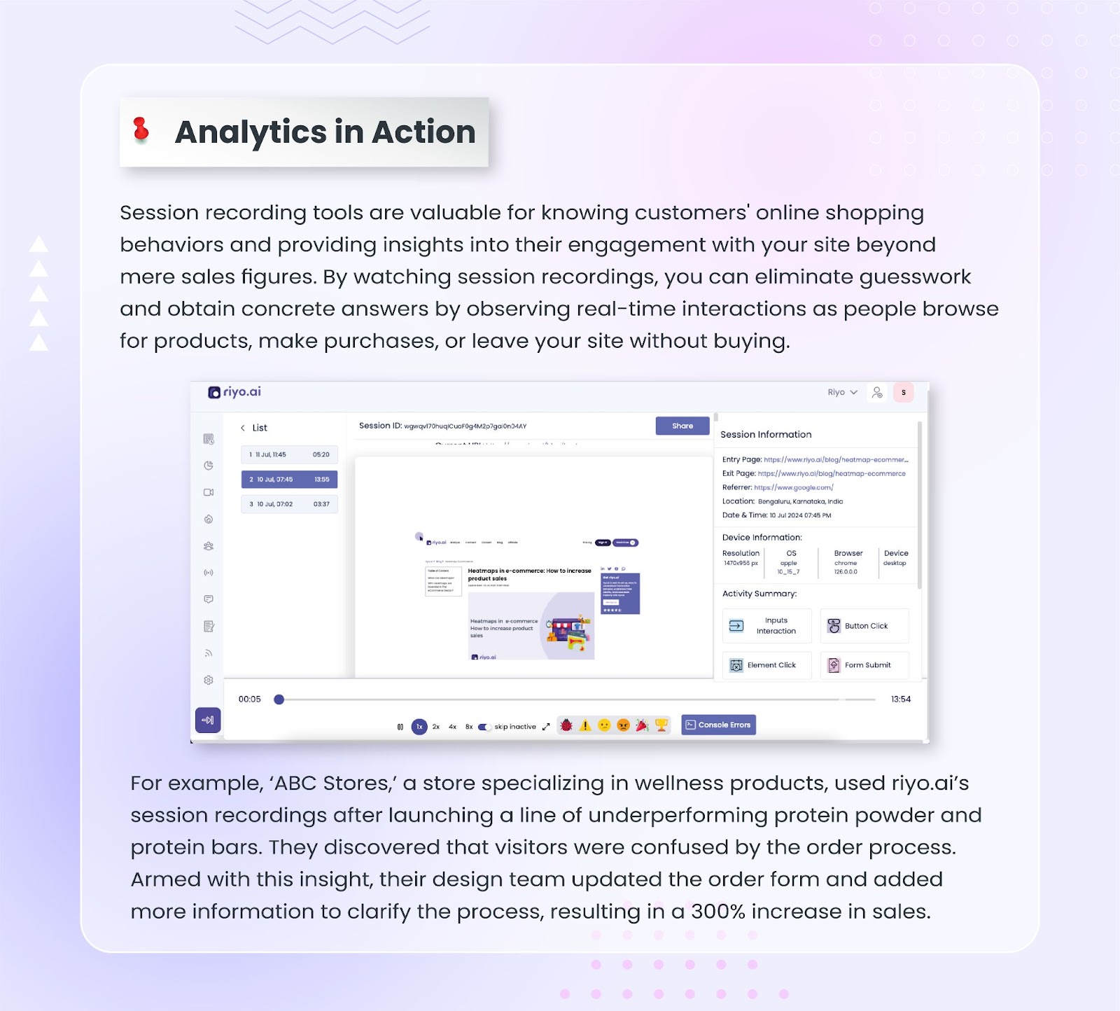 Use session recording to know how users navigate your website